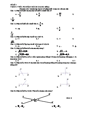 Đề ôn tập thi học kì I môn Toán Lớp 7 - Đề số 1,2,3,7,8